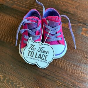 Brand new pink and purple Converse